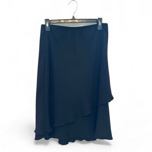 Vintage Y2K Era No Brand Black Tiered Formal Midi Skirt Size 6